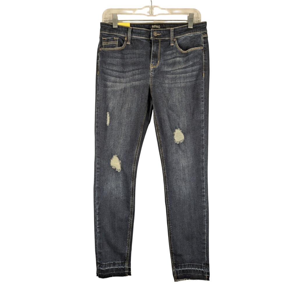 Buffalo David Bitton Jeans Womens 6/28 Jess Rip & Repair Mid-Rise Skinny Raw Hem